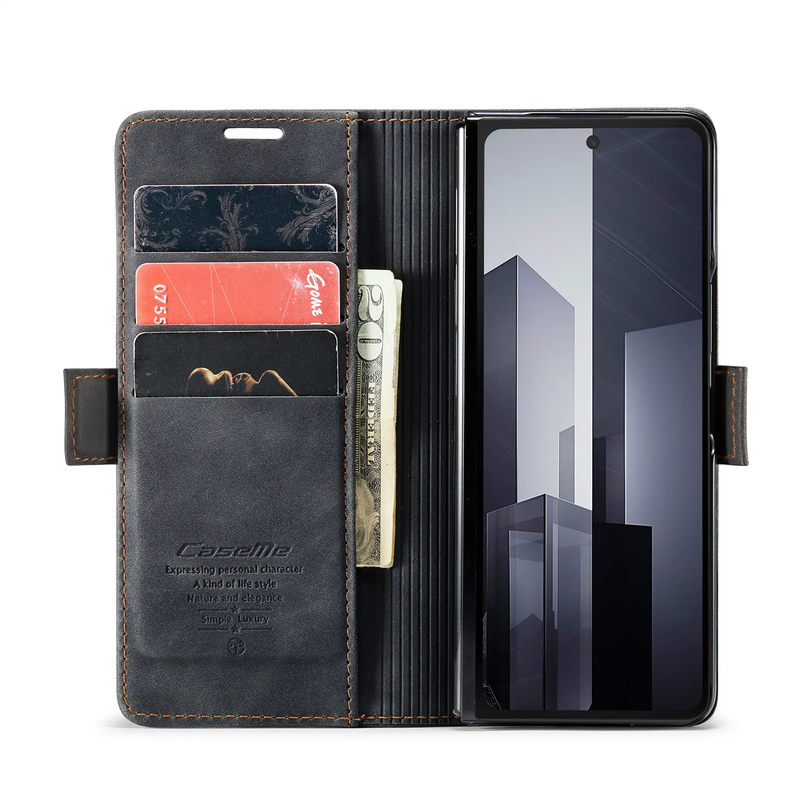 Slim Plånboksfodral Samsung Galaxy Z Fold 8 Ultra Svart