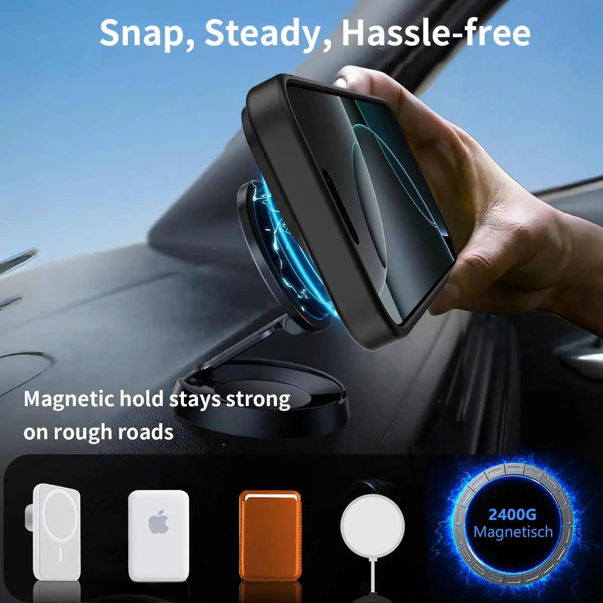 Magnetiskt Skal med Ställ iPhone 16 Pro Svart