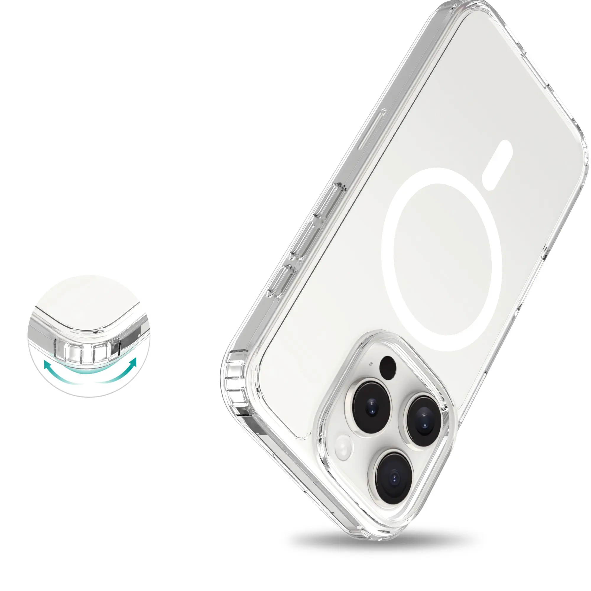 Hybridskal MagSafe iPhone 16 Pro Max Genomskinlig