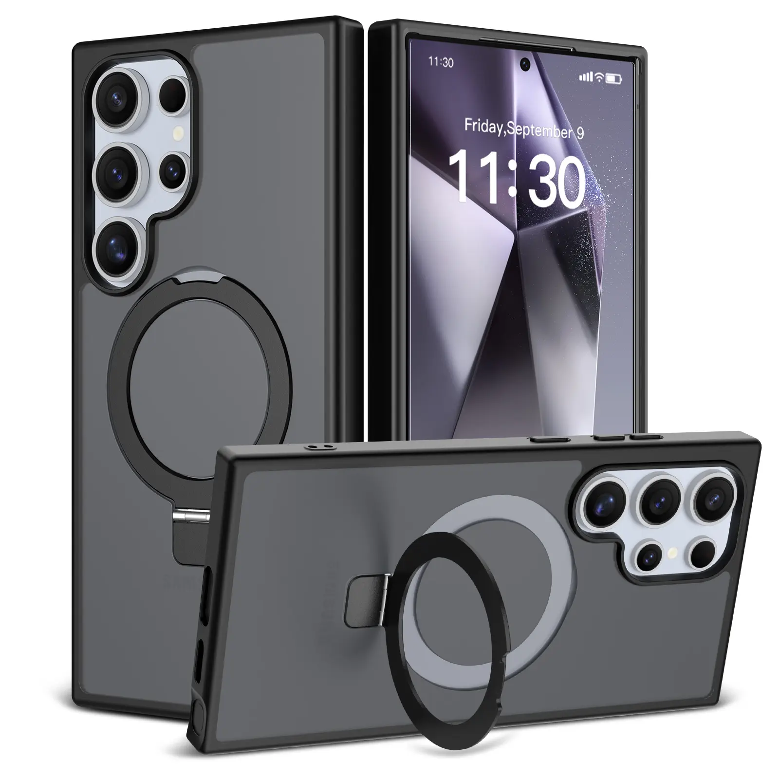 Hybridcover Magnetic Ring Samsung Galaxy S24 Ultra Sort