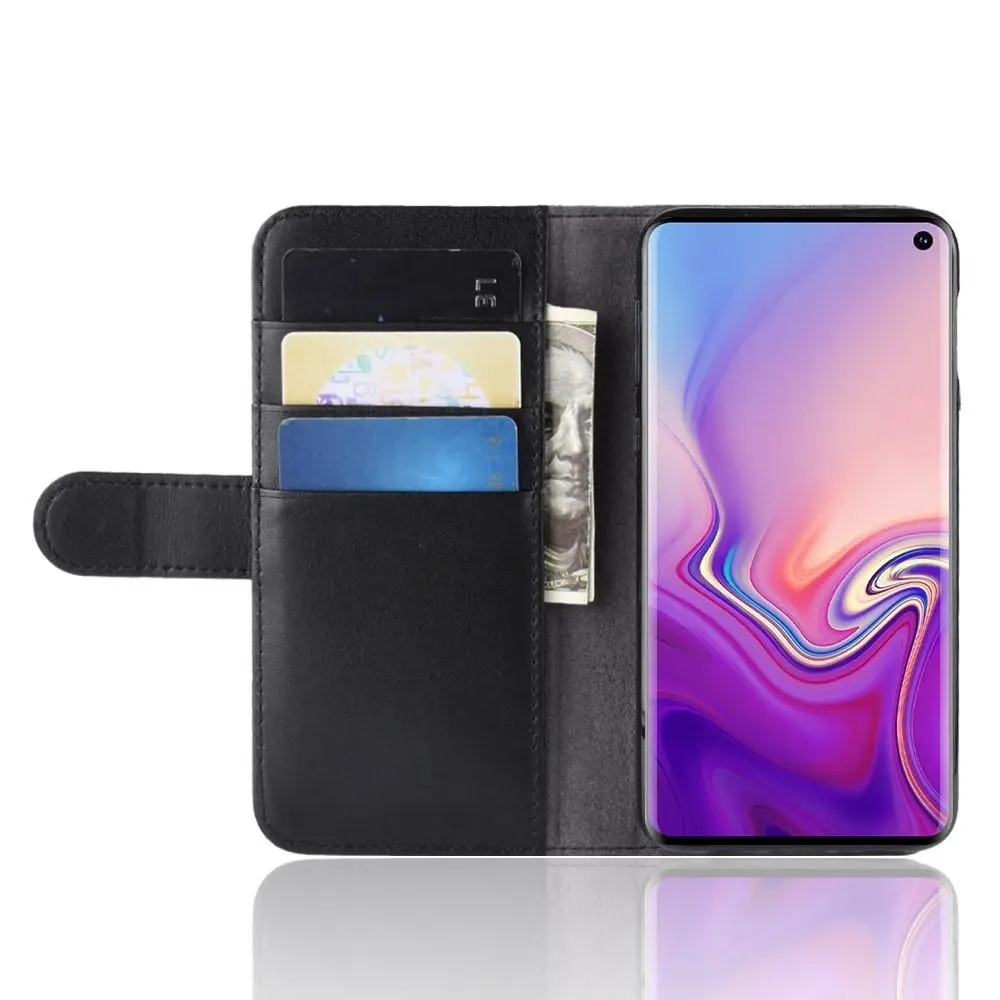 Äkta Läderfodral Samsung Galaxy S10e Svart