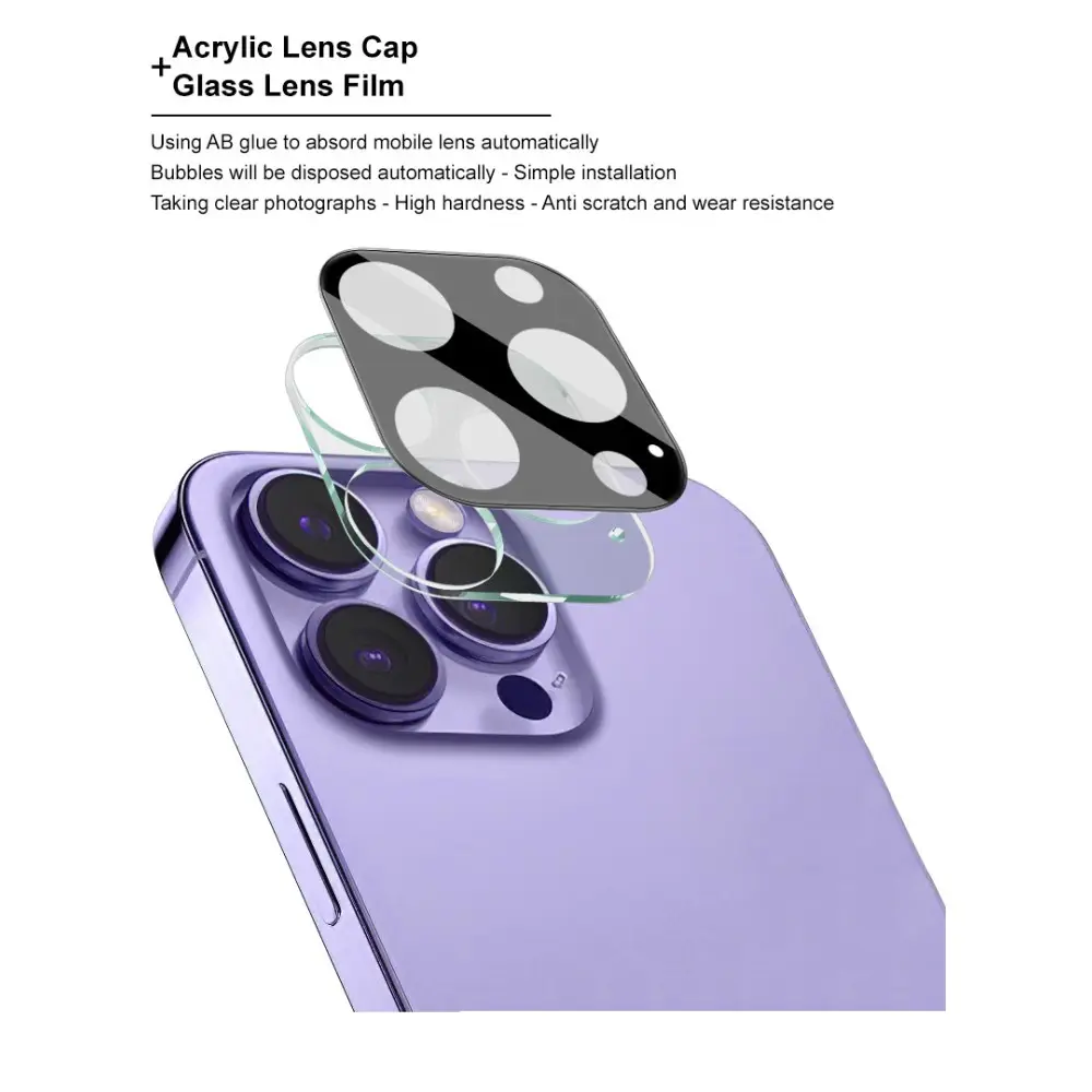 Härdat Glas 0.2mm Linsskydd iPhone 15 Pro Svart