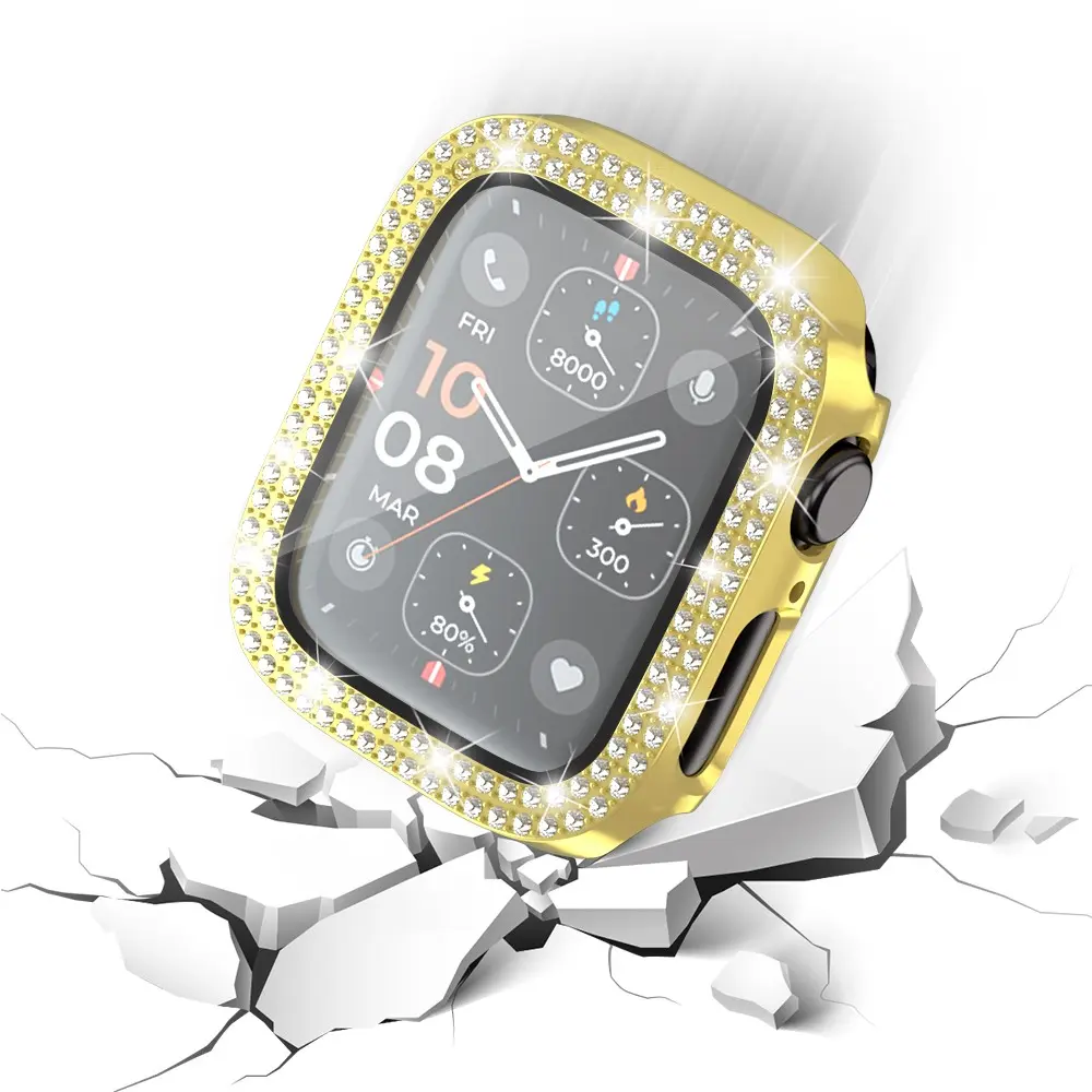 Full Cover Case Rhinestone Apple Watch SE 40mm Guld