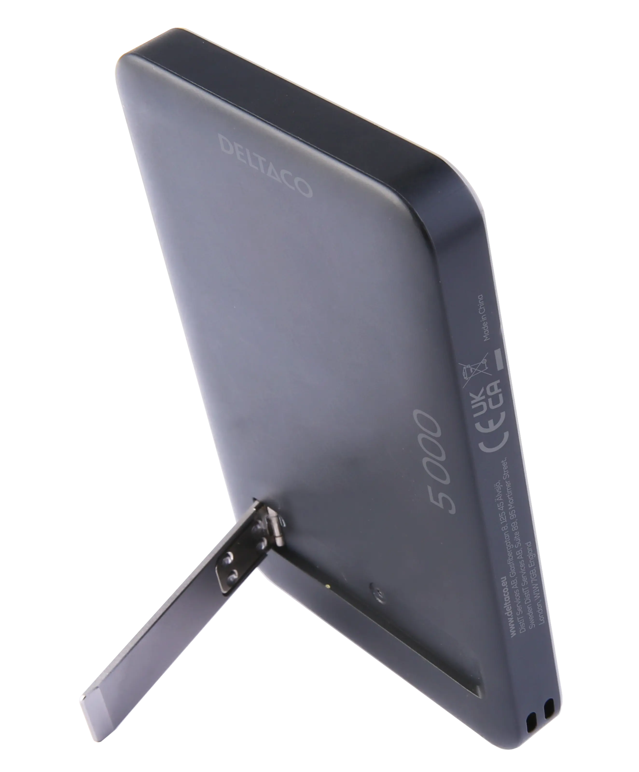 Magnetisk trådlös Qi2 powerbank med stativ PD 20W 5000 mAh Grå