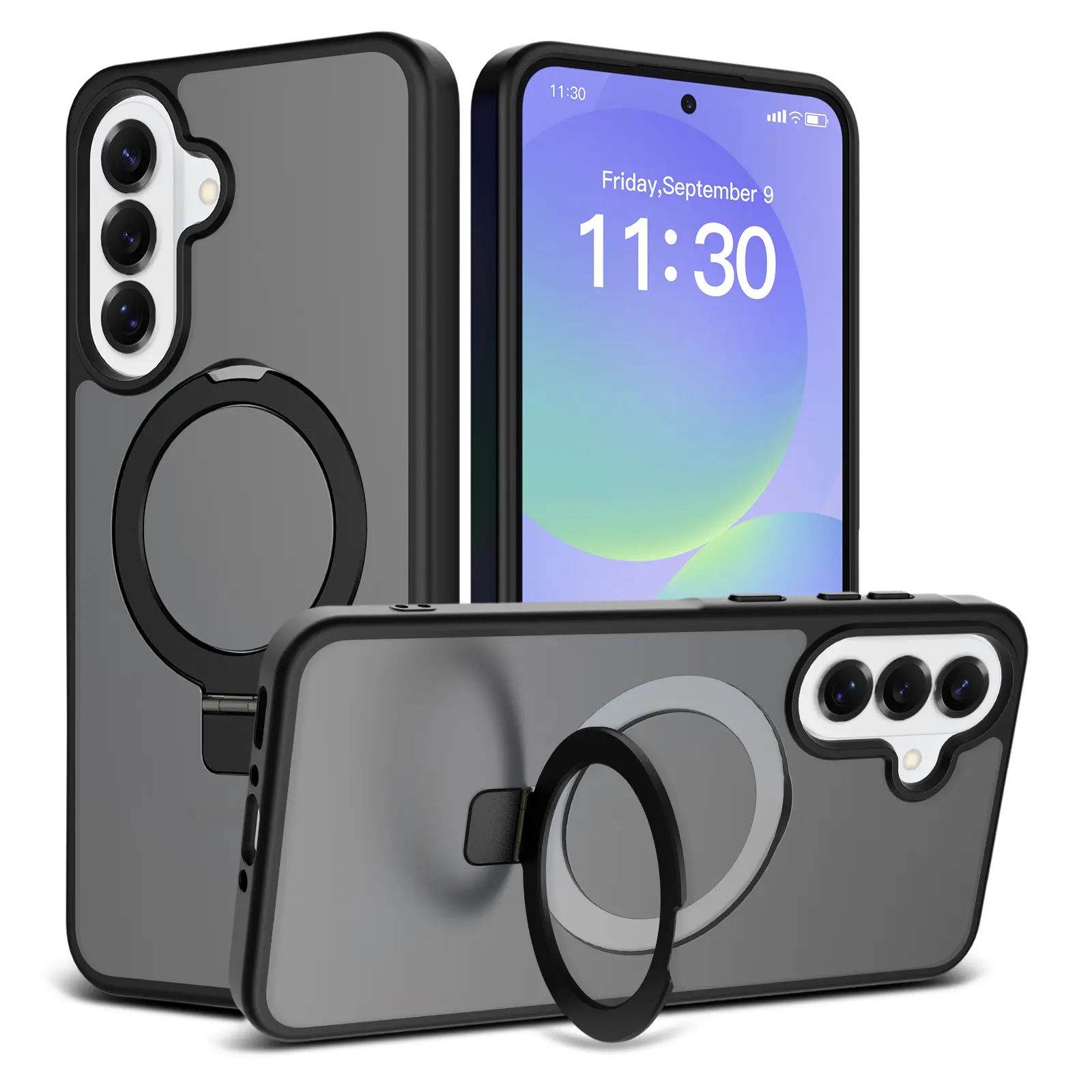 Samsung Galaxy A56 Magnetic hybridcover med stativfunktion, Sort