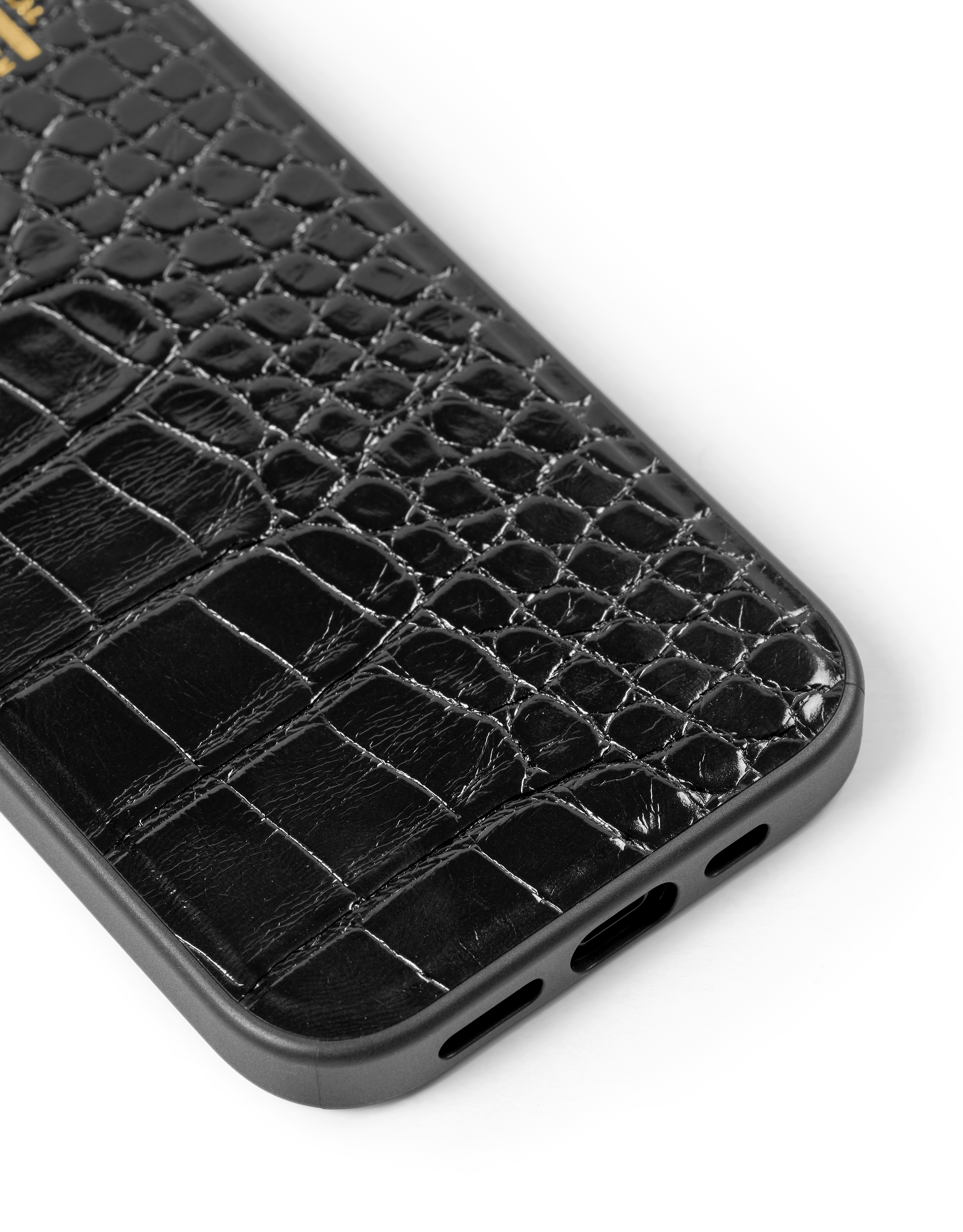 Vegan Leather MagSafe Case iPhone 13 Black Croco