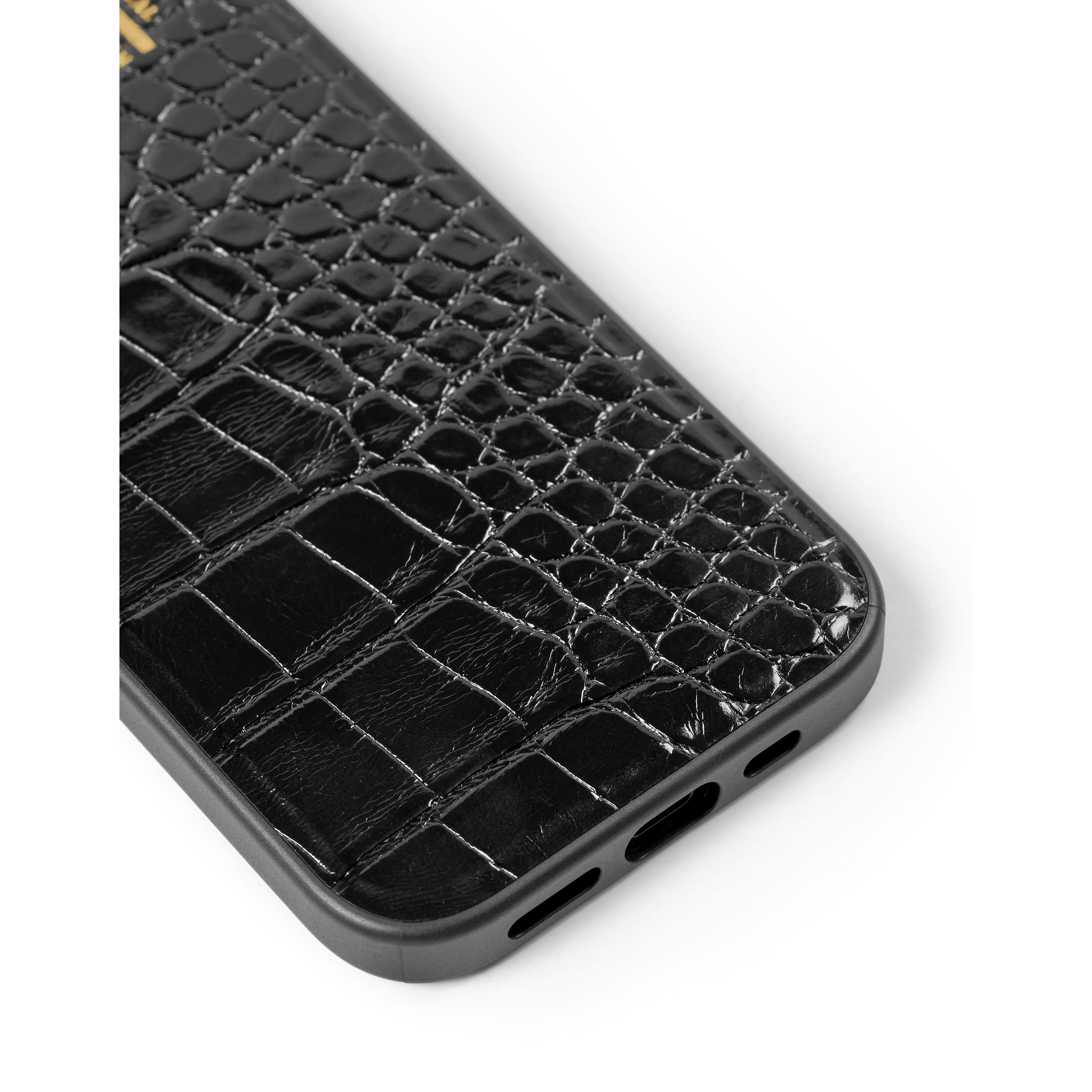 Vegan Leather MagSafe Case iPhone 16e Black Croco