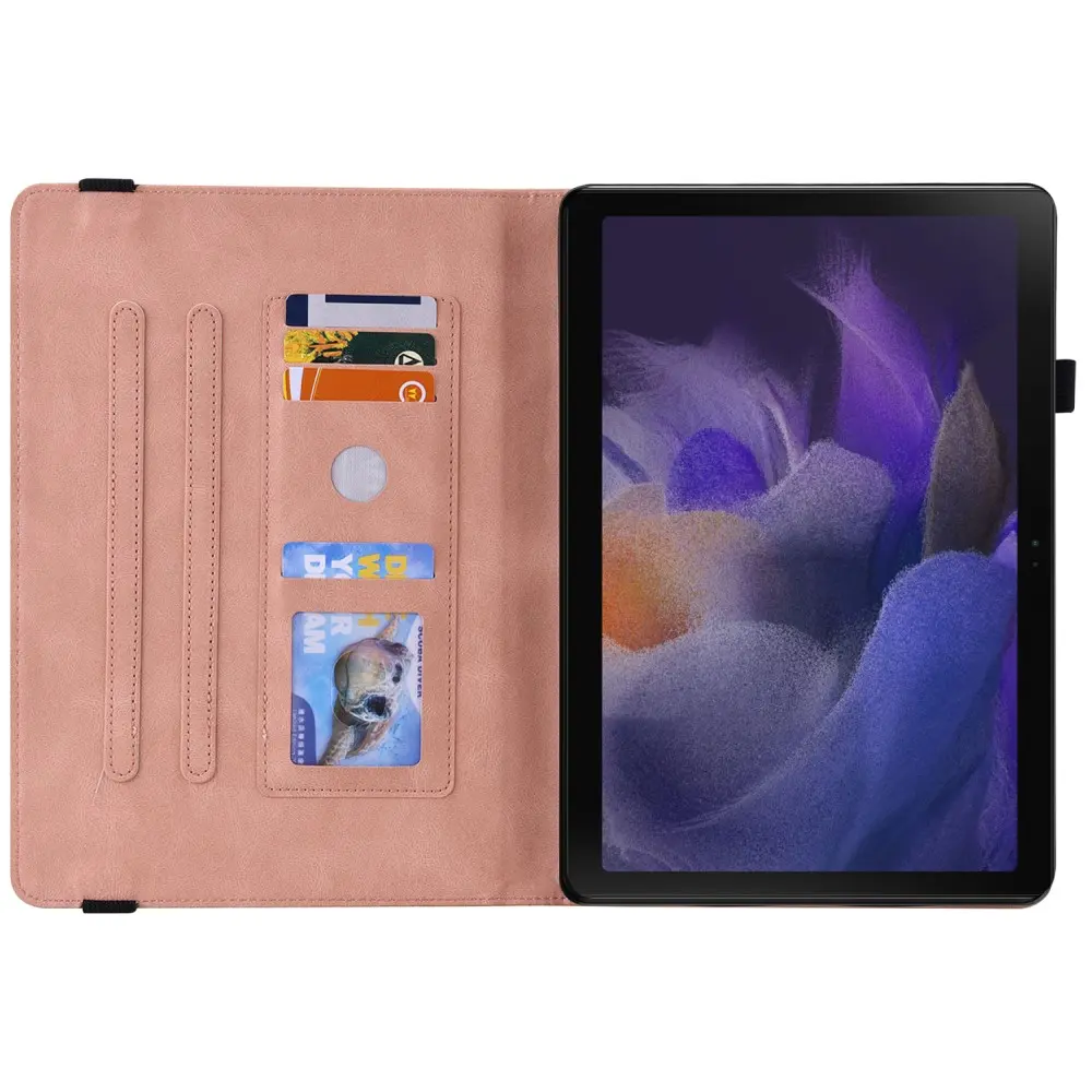 Läderfodral Fjärilar Samsung Galaxy Tab A8 Rosa