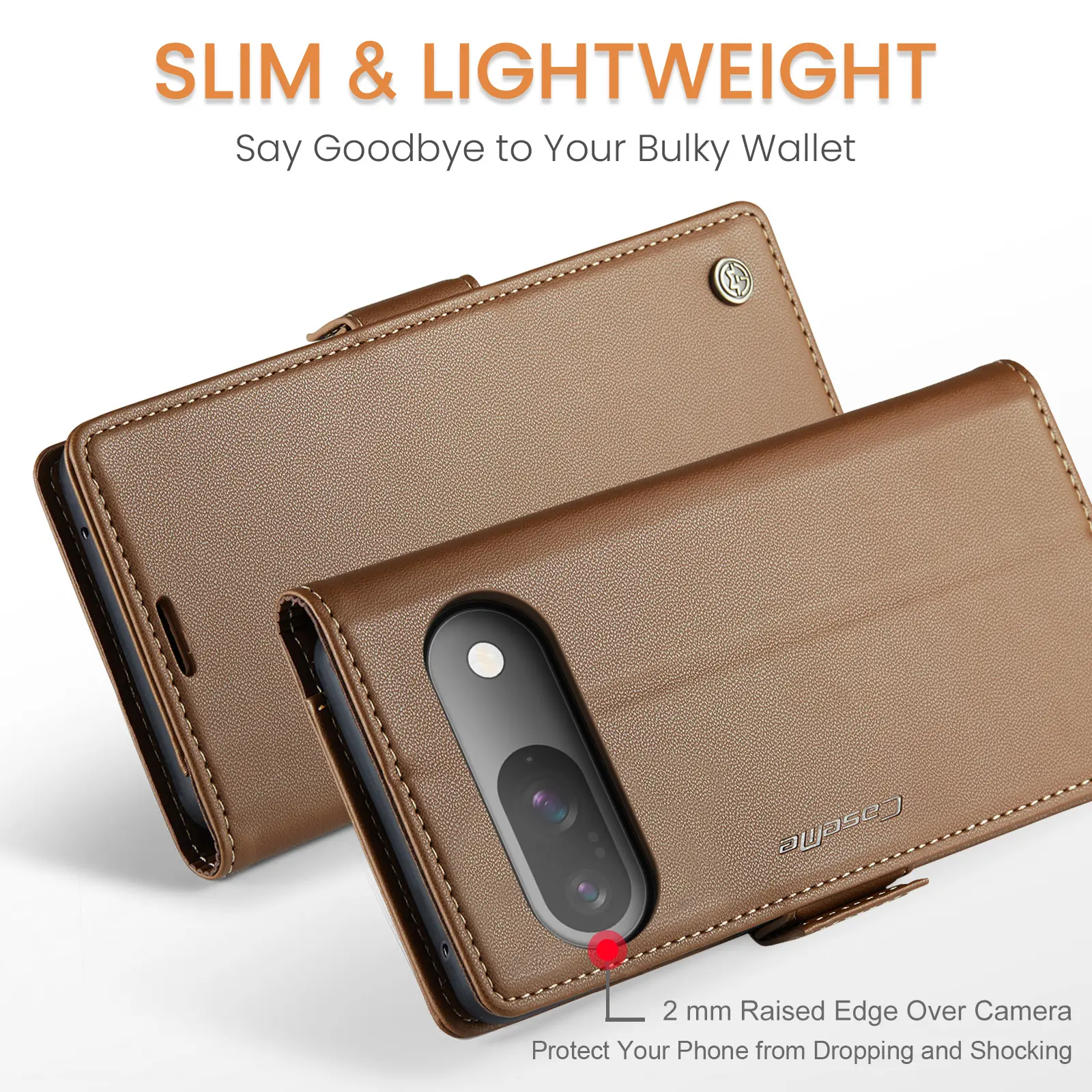 Slim Plånboksfodral RFID-skydd Google Pixel 11 Pro Brun