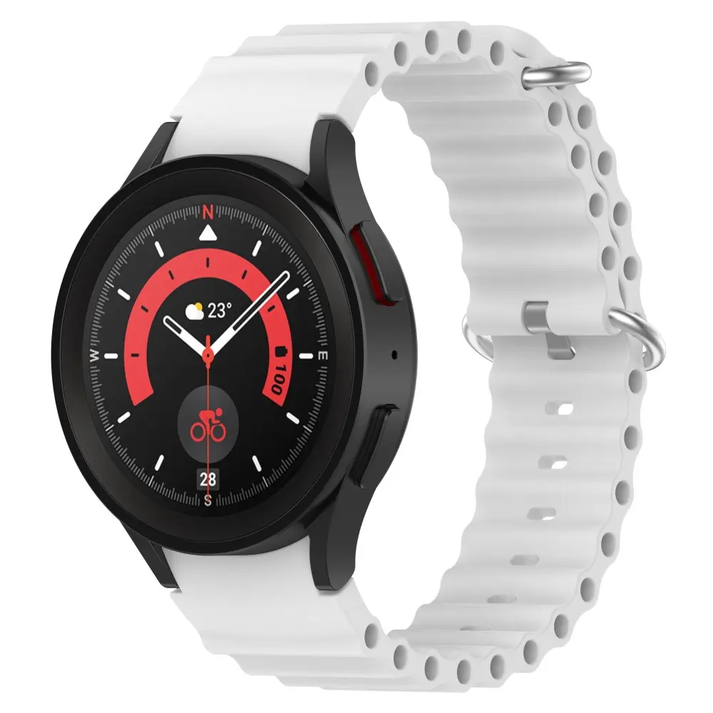 Samsung Galaxy Watch 5 Pro 45mm Sporty Full-fit silikonreim, Hvit