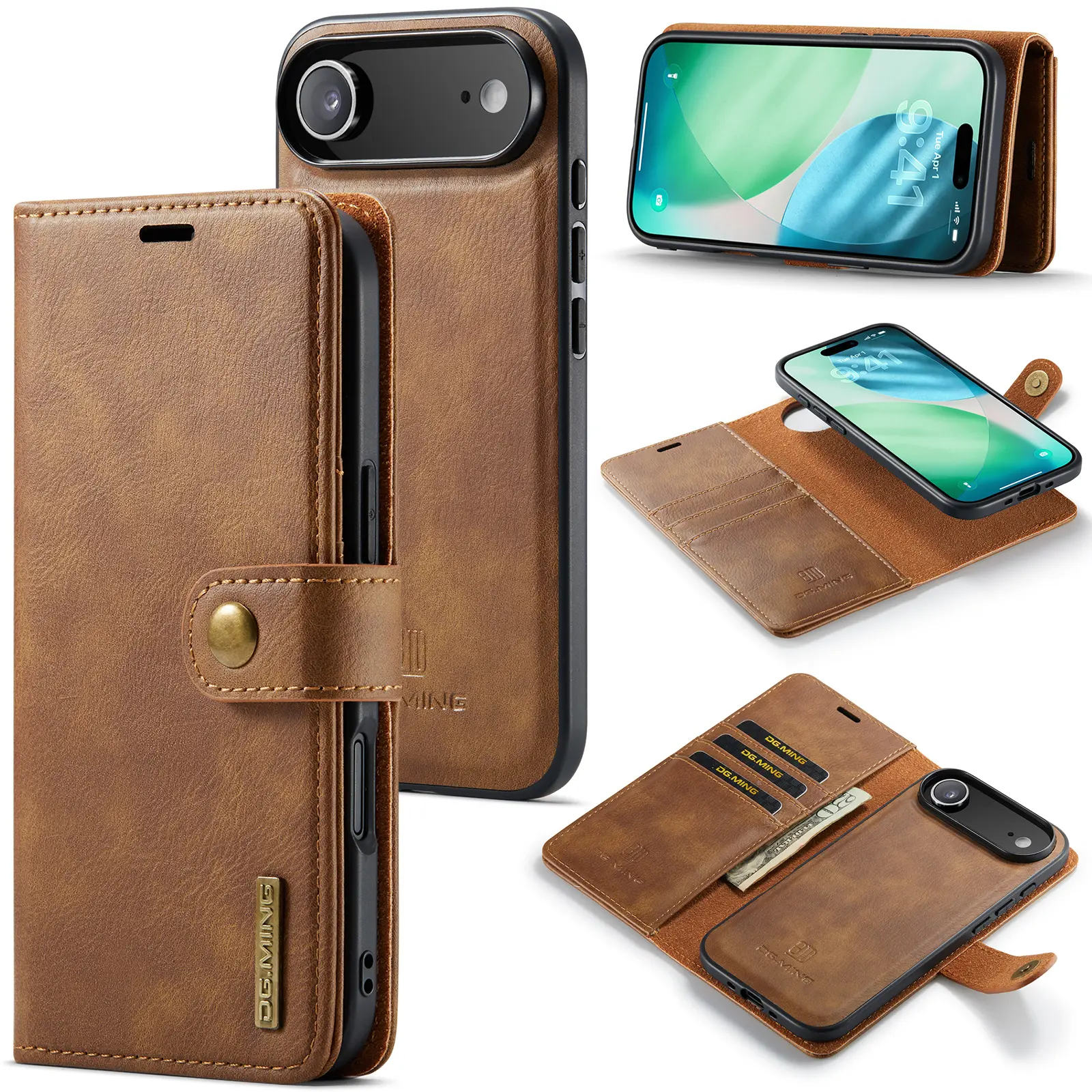 Magnet Wallet iPhone Air Cognac