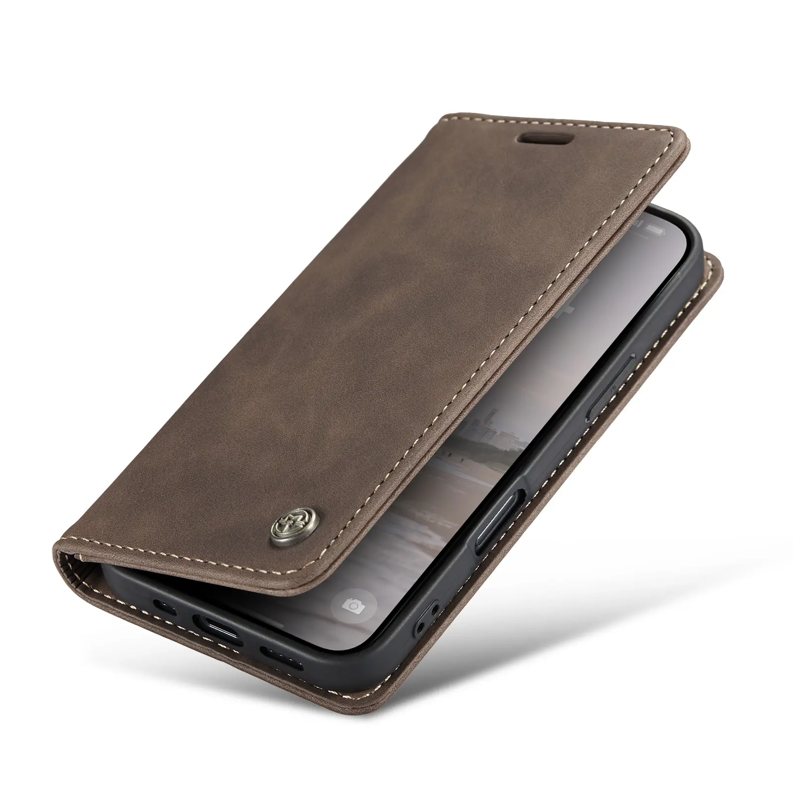 Slim Plånboksfodral iPhone 16 Pro Max Brun
