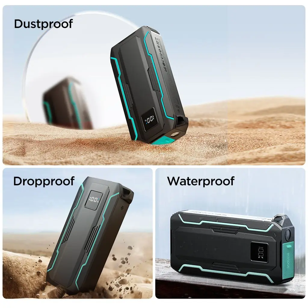 Powerbank med inbyggd kablar 20000 mAh 22.5W Svart