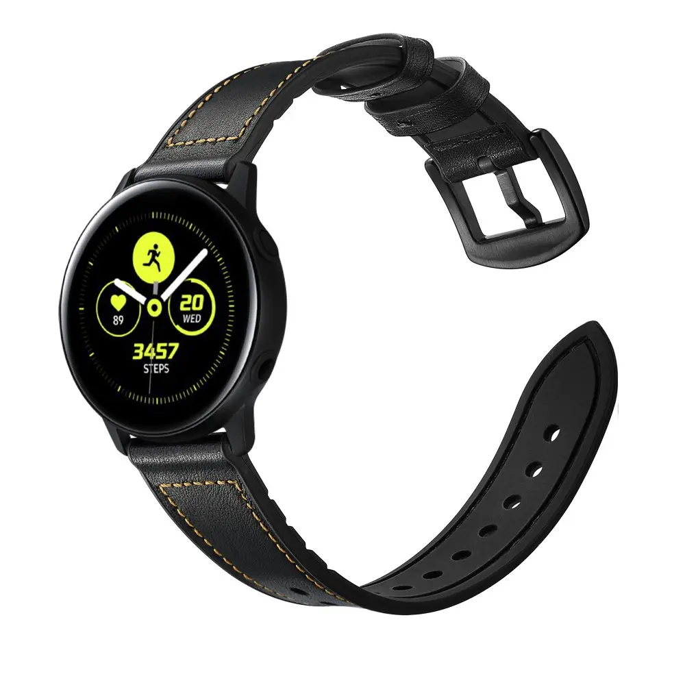 Premium Läderarmband Samsung Galaxy Watch 4 40mm Svart