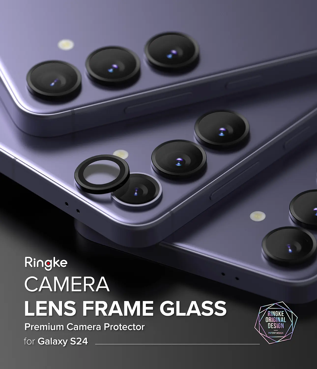 Camera Lens Frame Glass Samsung Galaxy S24 Svart
