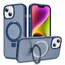 Hybridcover Magnetic Ring iPhone 15 Mørkeblå