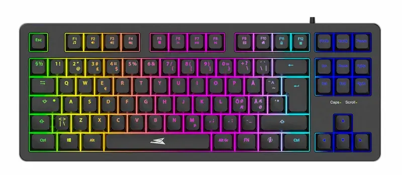 Krill Gamingtangentbord med RGB-belysning, Svart