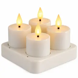 Uppladdningsbara Mini LED-blockljus (4-pack), Vit