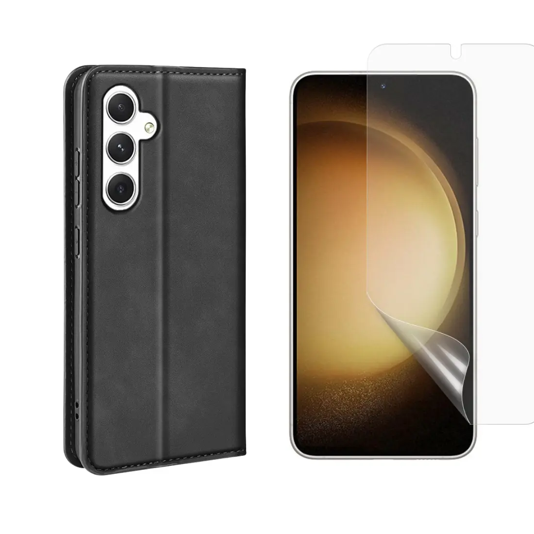 Samsung Galaxy S24 Kit med Tunt fodral och Skärmskydd