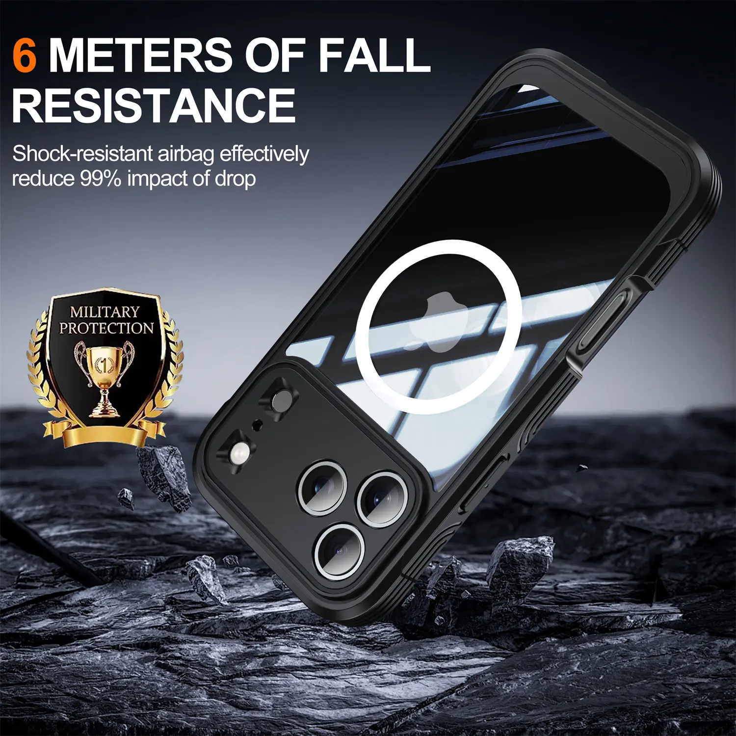 Premium Full Protection Case iPhone 18 Pro Max Svart