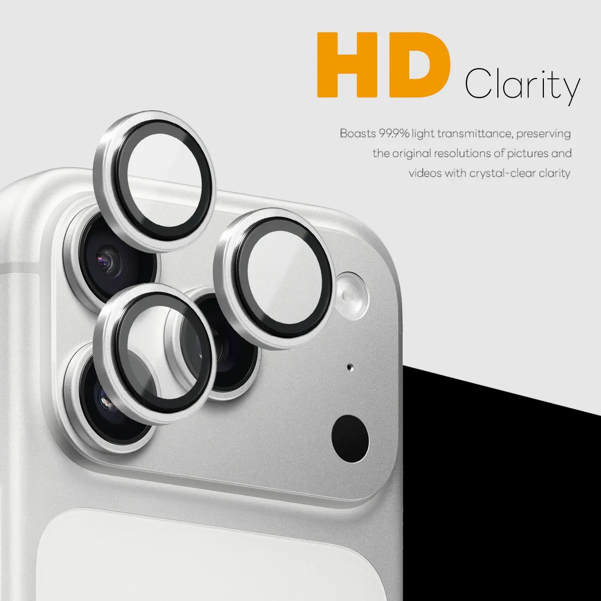 Linsskydd Härdat Glas Aluminium iPhone 18 Pro Silver