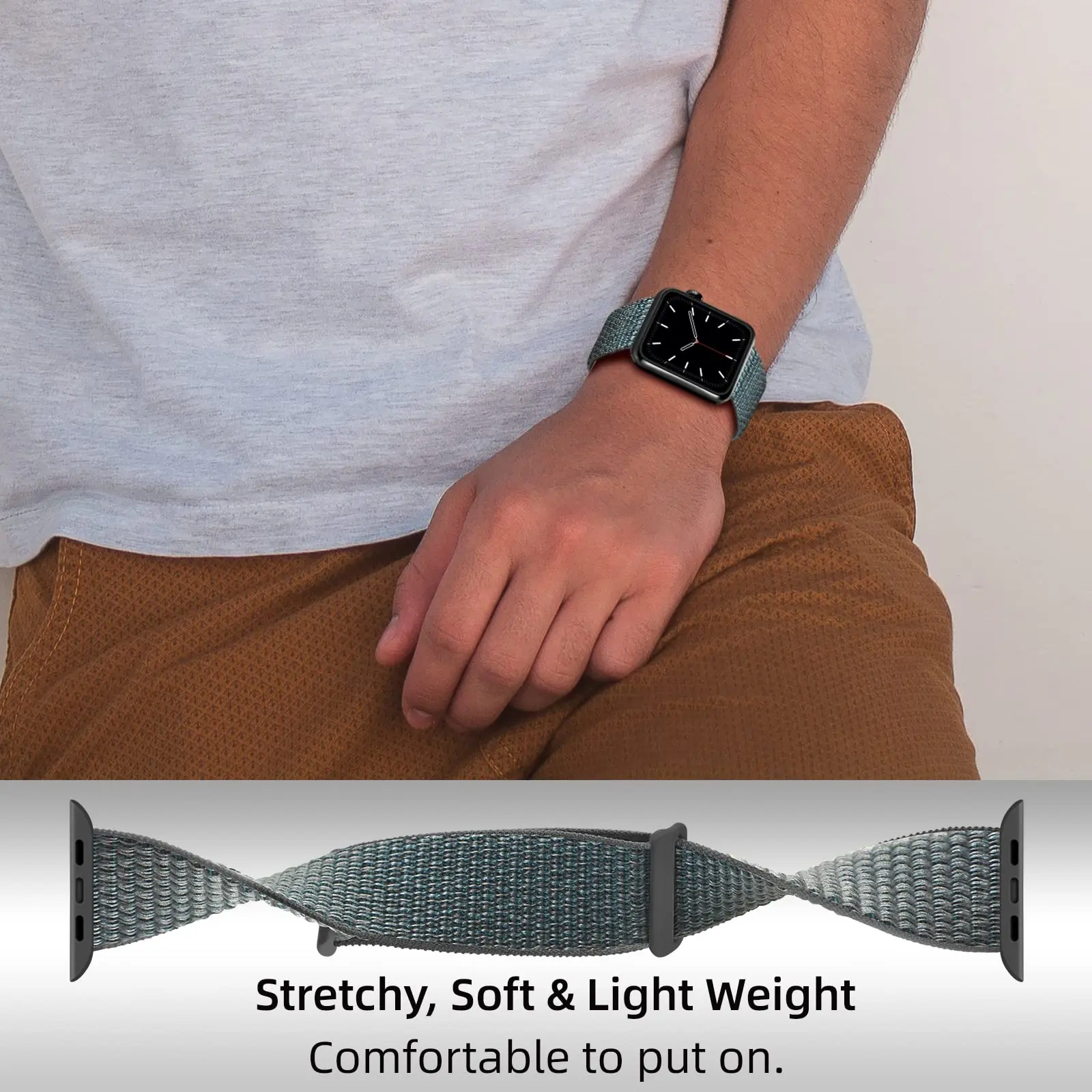 Nylonarmband Apple Watch Ultra 49mm 4th Gen Mörkgrå