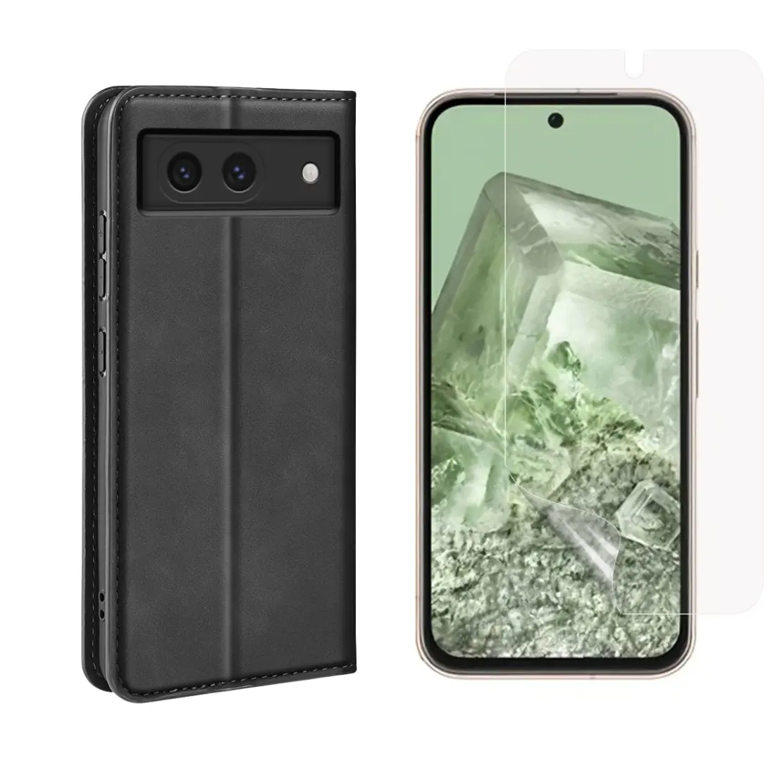 Google Pixel 8a Kit med Tunt fodral och Skärmskydd