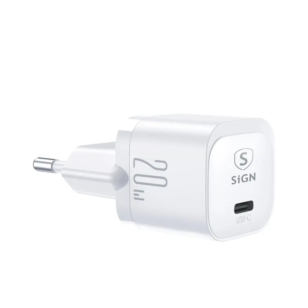 Mini Hurtigoplader USB-C PD 20W Hvid