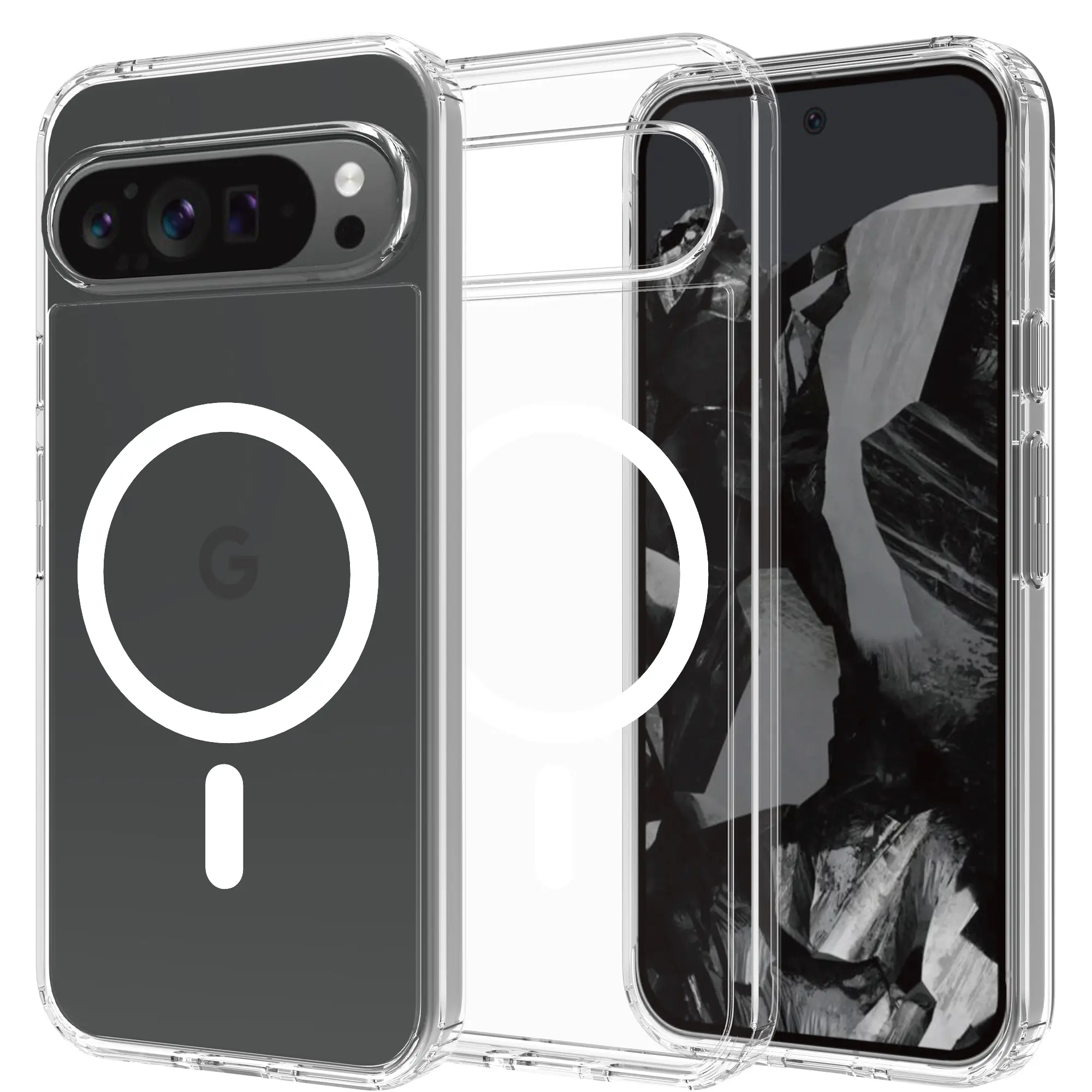 Hybridcover MagSafe Google Pixel 9 Pro XL Gennemsigtig