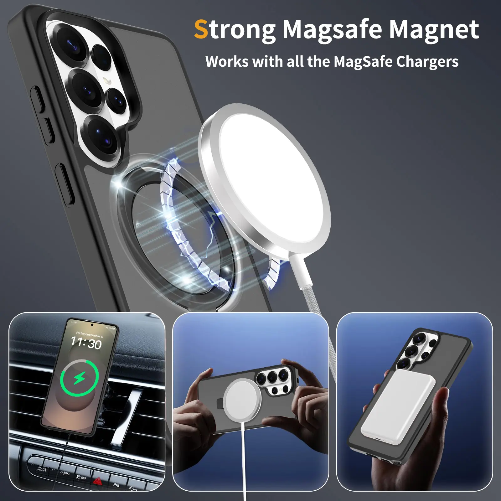Hybridskal Magnetic Ring Samsung Galaxy S26 Ultra Svart