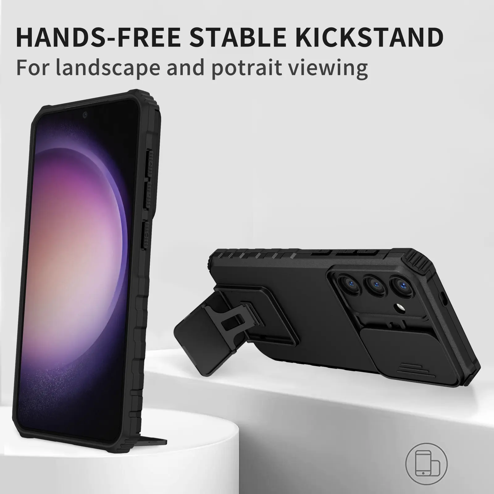 Samsung Galaxy S26 Kickstand Skal Kameraskydd Svart
