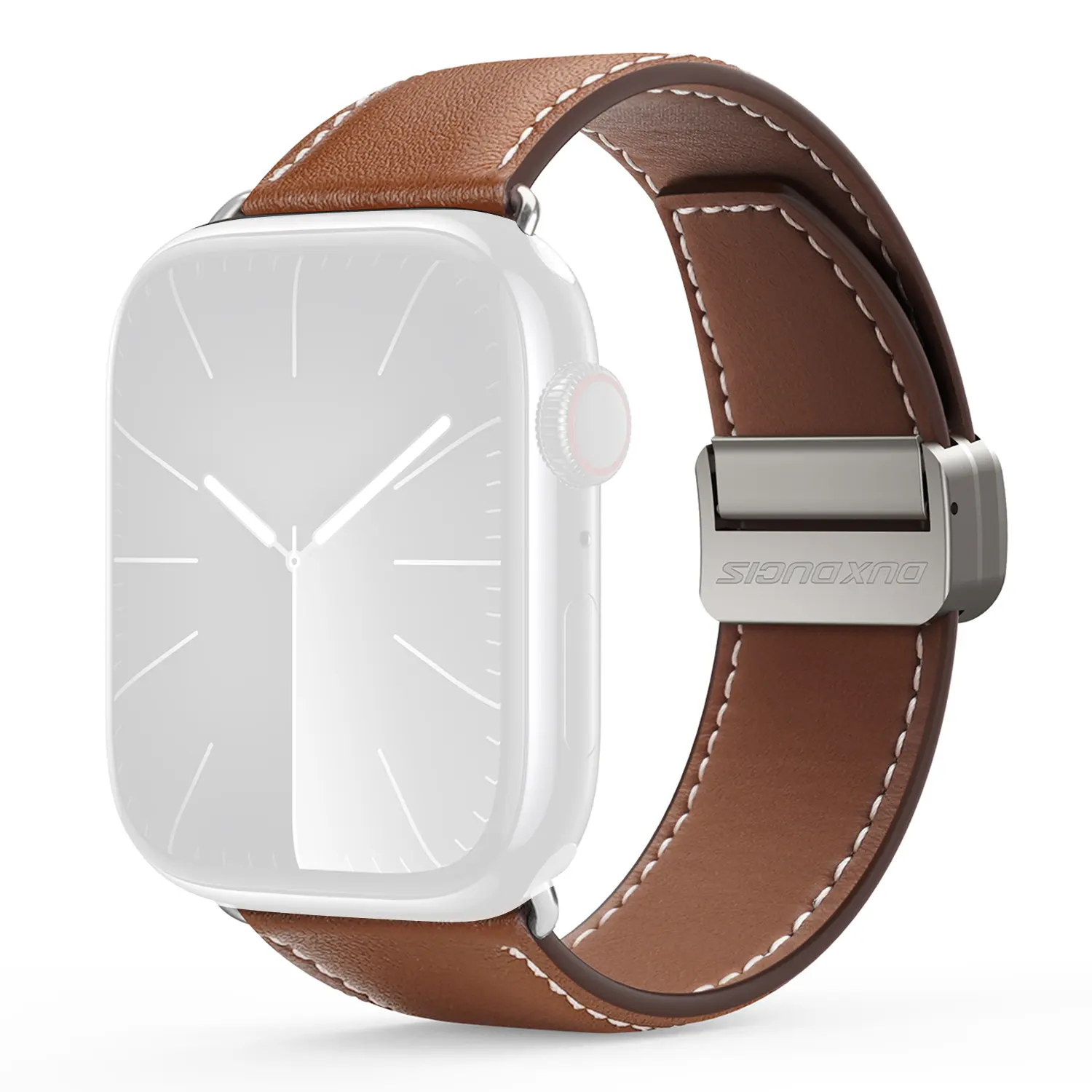Läderarmband Apple Watch Series 12 47mm Brun