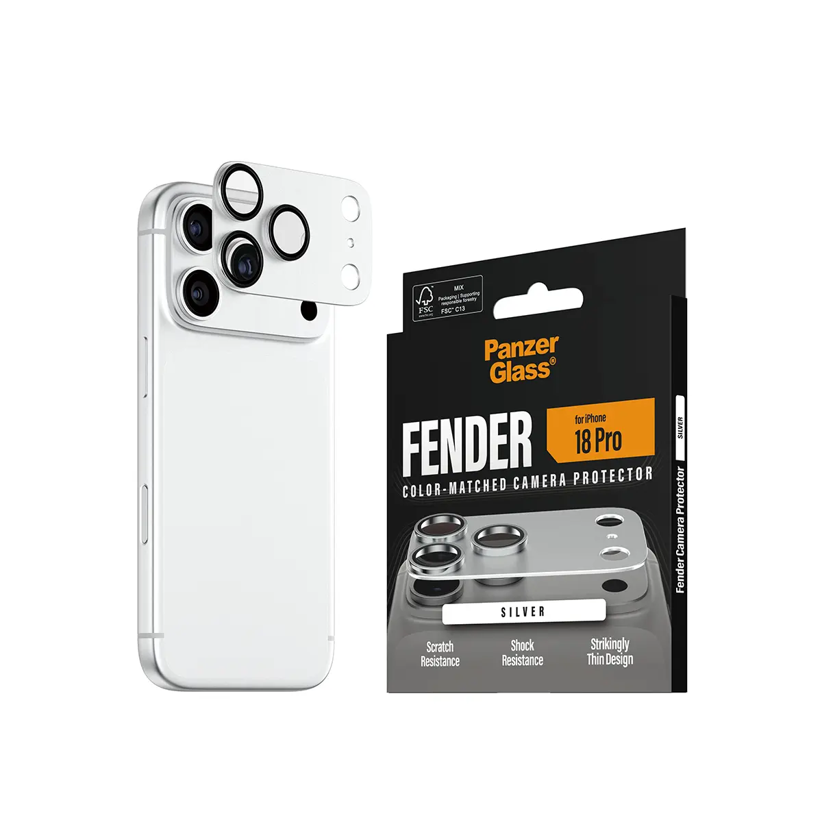 iPhone 18 Pro Fender Camera Protector Silver