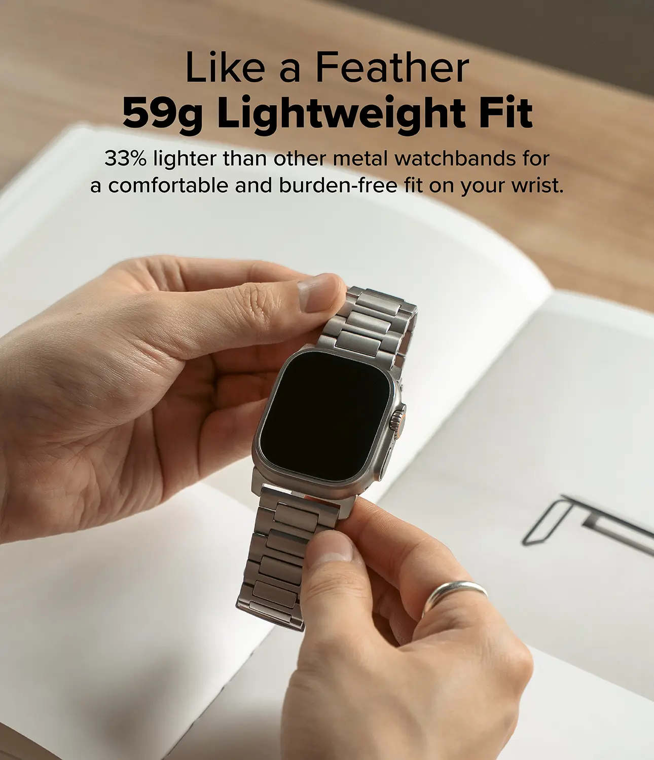 Titanium One Armband Apple Watch Series 12 47mm Natural Titanium