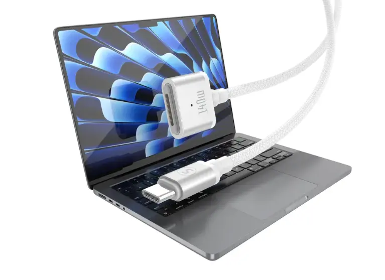 USB-C till MagSafe 3 T-typ kabel 140W 2m Vit