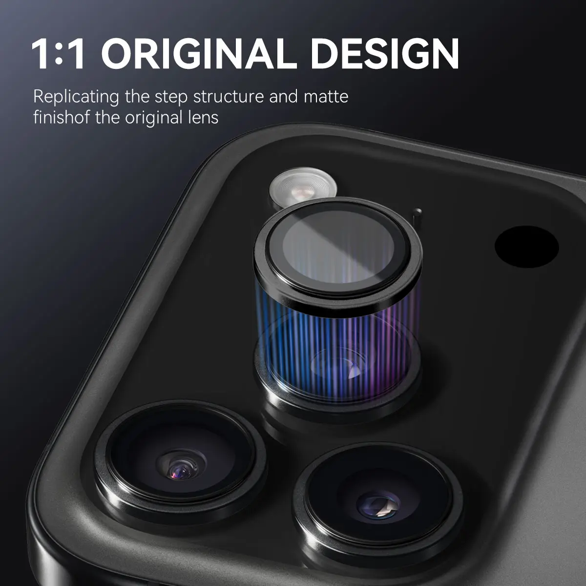 Linsskydd Härdat Glas Aluminium iPhone 17 Pro Max Svart