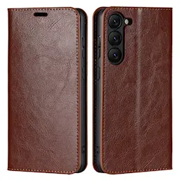 Mobiltaske Ægte Læder Samsung Galaxy S23 Brun