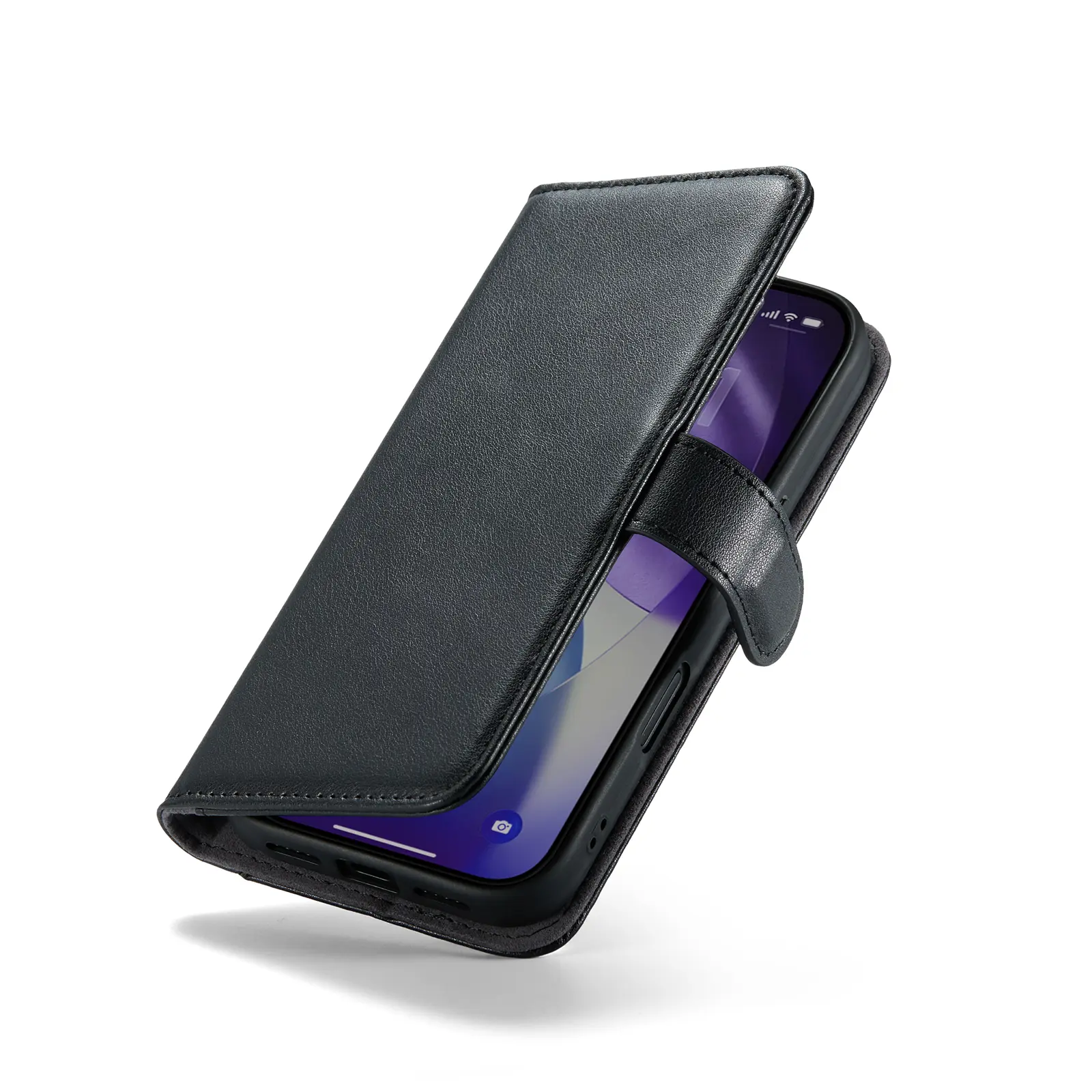 Äkta Läderfodral iPhone 18 Pro Max Svart