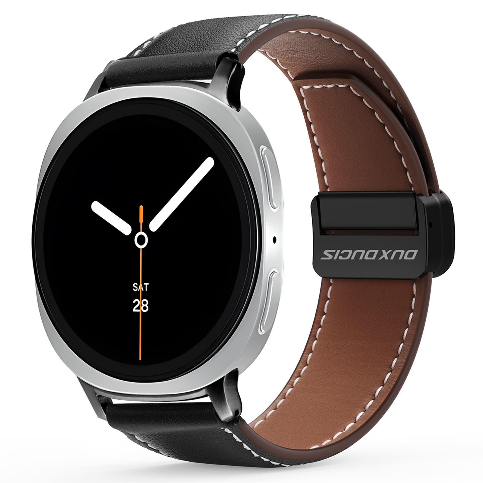 Dux Ducis Nahkaranneke Samsung Galaxy Watch 8 Classic Musta