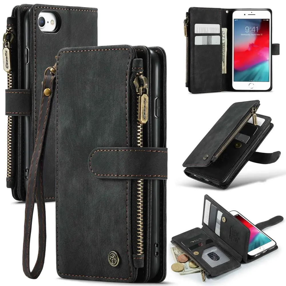 Zipper Wallet iPhone 7 Sort