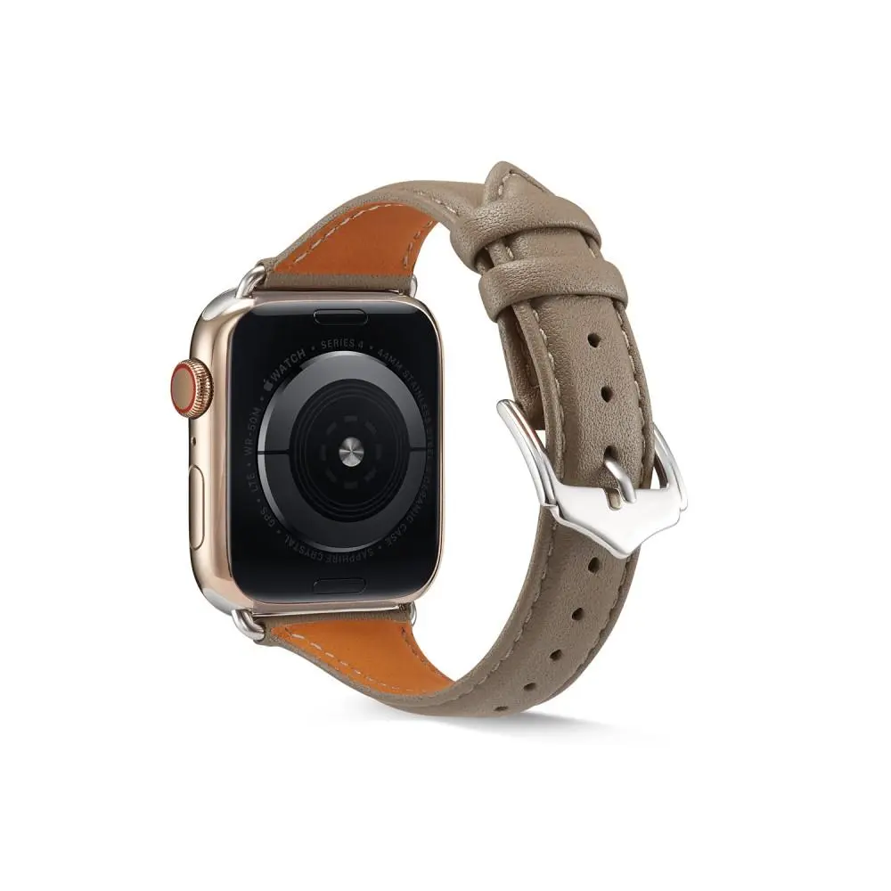Slim Läderarmband Apple Watch Series 8 41mm Grå