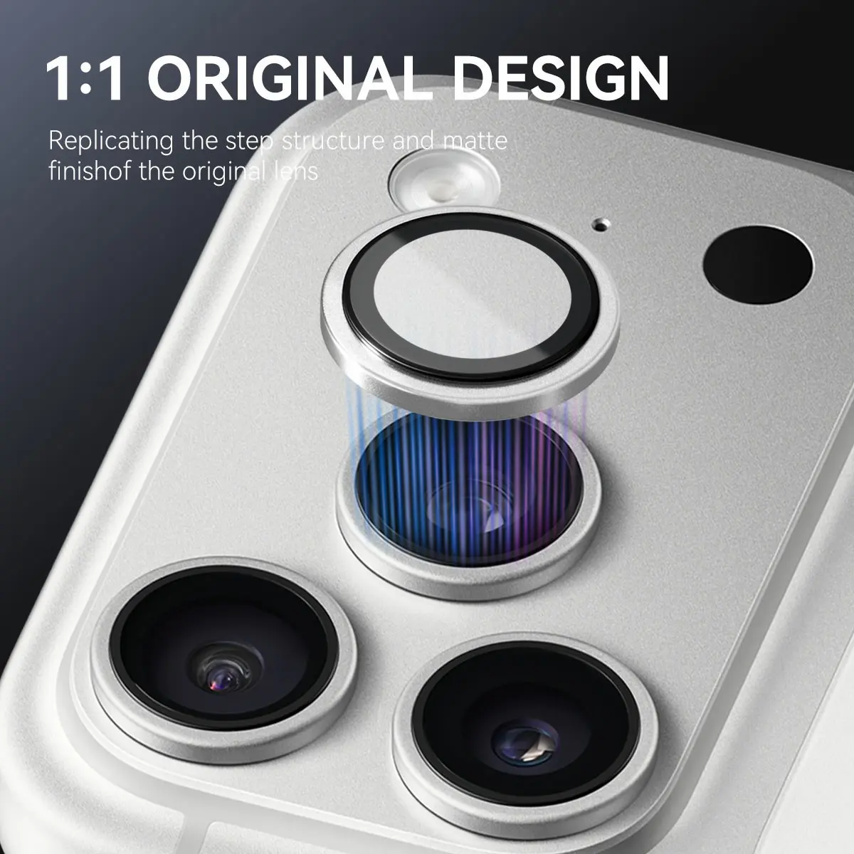 Linsskydd Härdat Glas Aluminium iPhone 18 Pro Silver