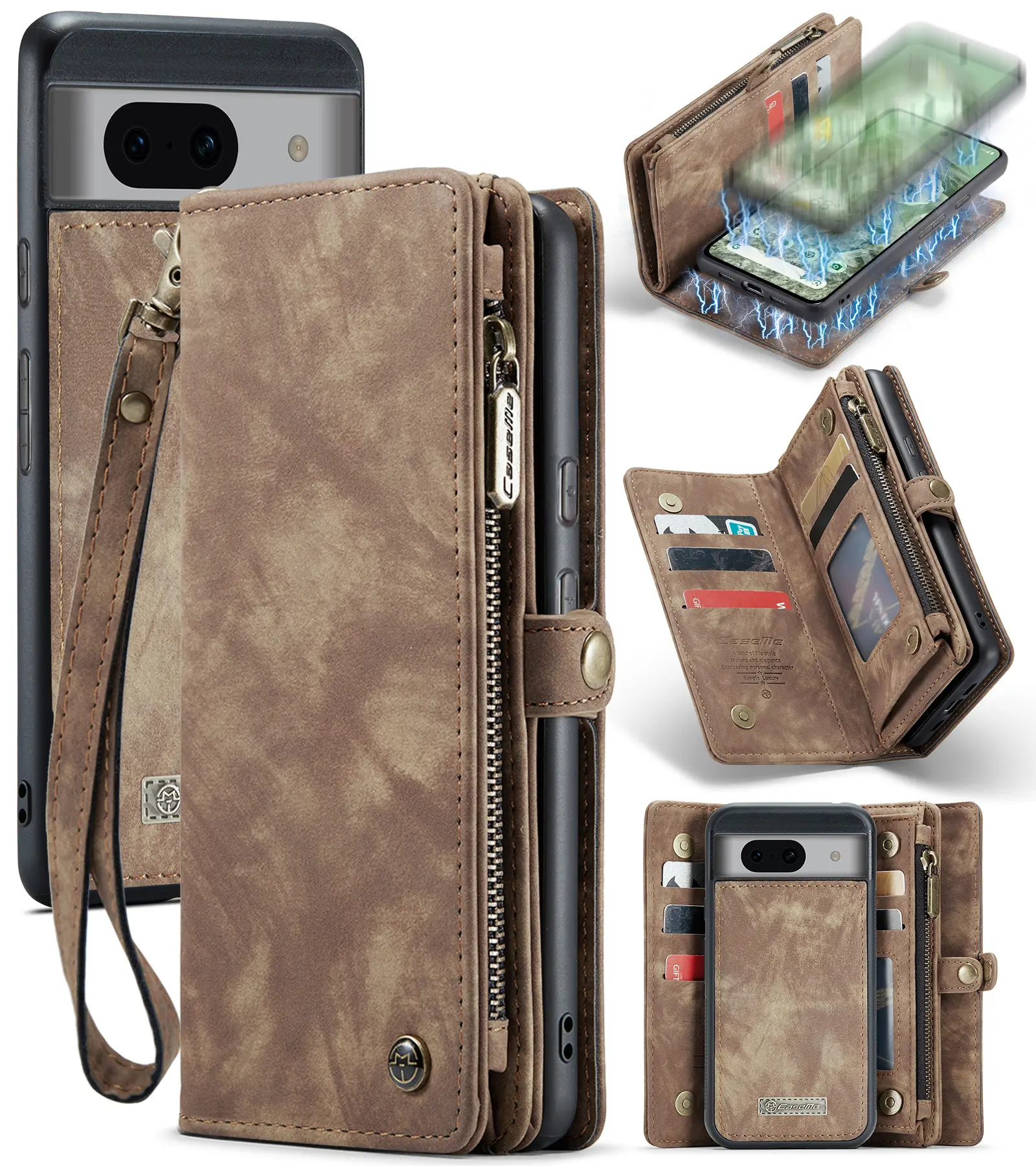 Multi-slot Mobiltaske Google Pixel 8a Brun