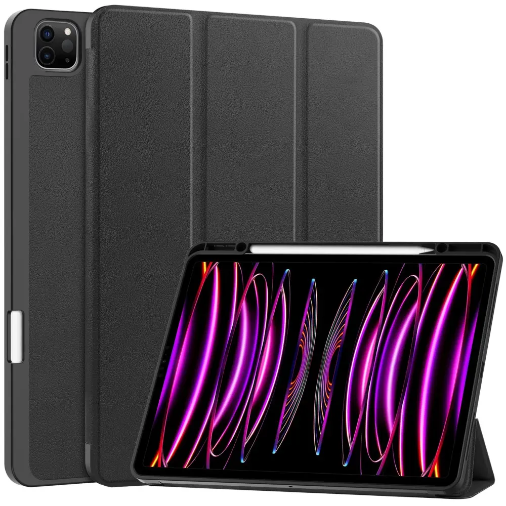 Apple iPad Air 13 (2024) Etui Tri-fold Pencil-holder Svart