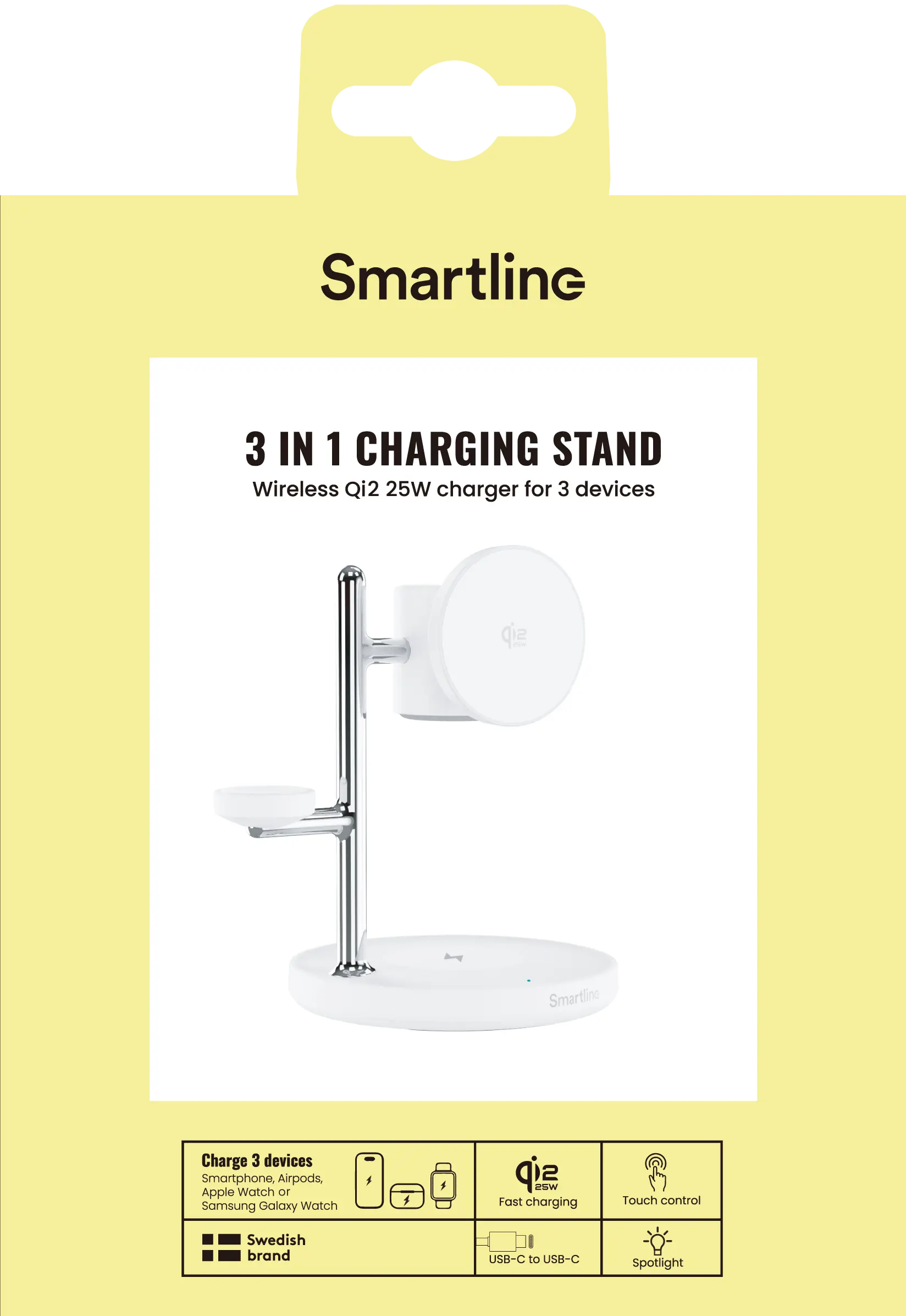 3-i-1 MagSafe Qi2.2 Laddningsstation 25W Vit