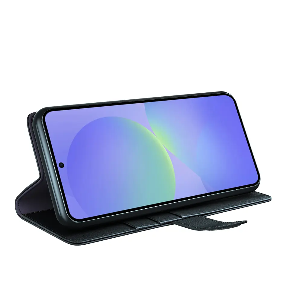 Äkta Läderfodral Samsung Galaxy A37 Svart