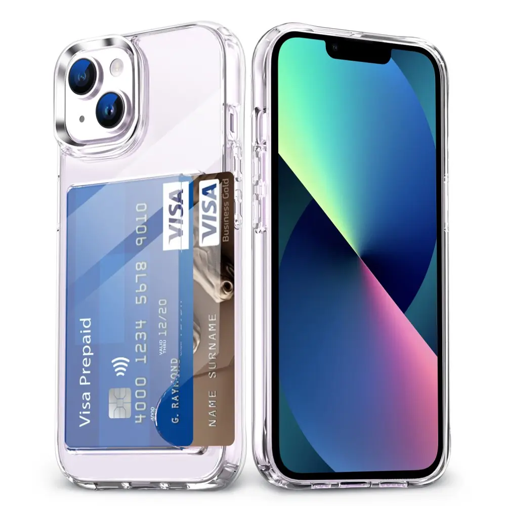 Hybridcover Kortholder iPhone 13 Gennemsigtig