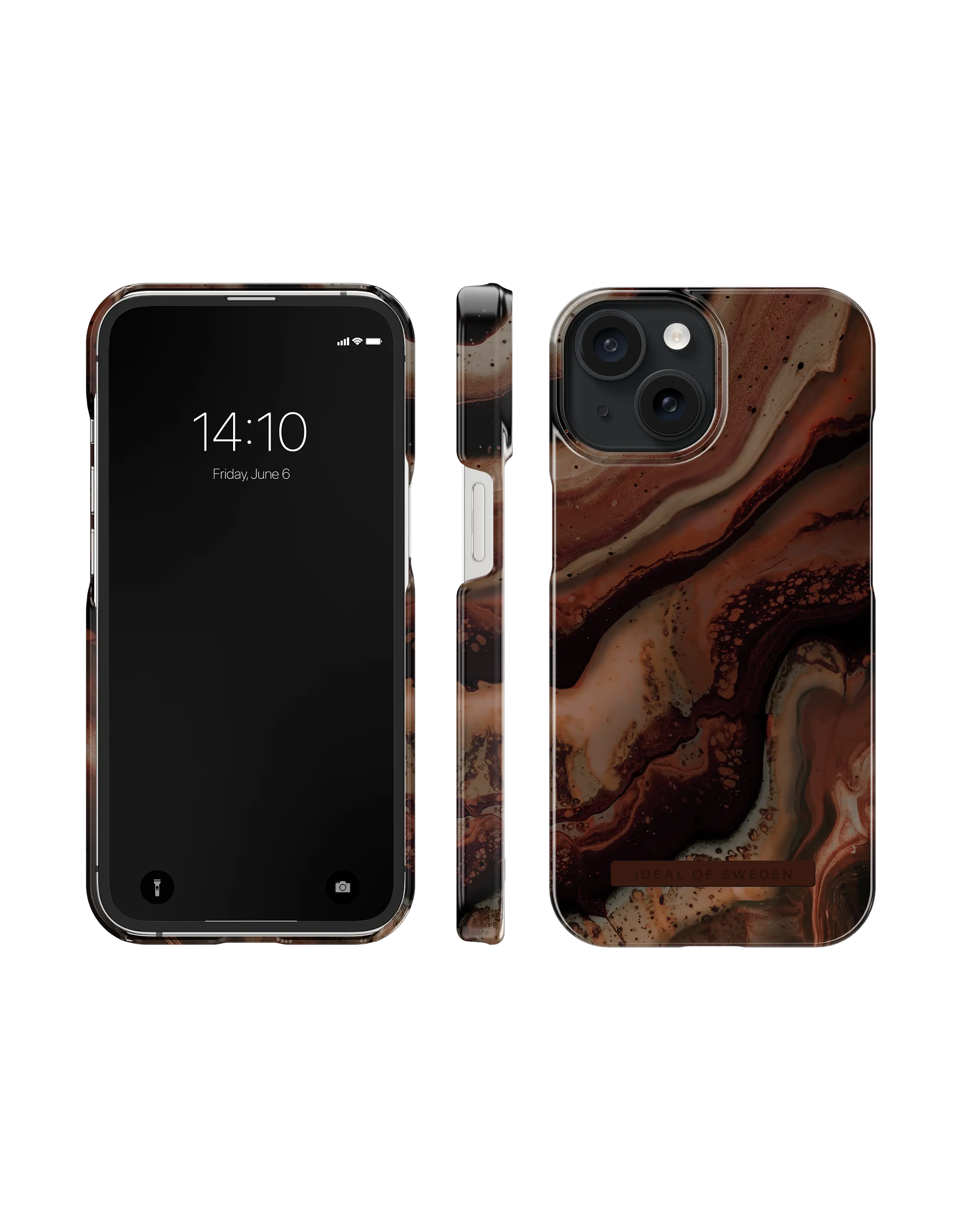 Fashion Case iPhone 15 Dark Amber Marble
