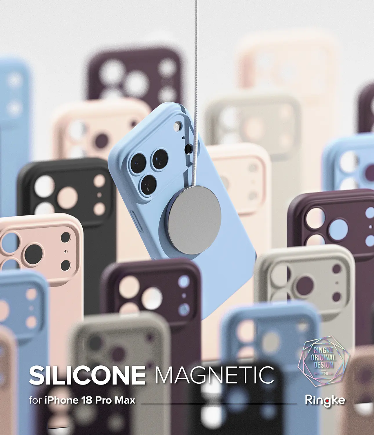 Silicone Magnetic Case iPhone 18 Pro Max Light Blue