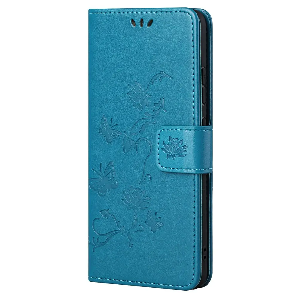 Läderfodral Fjärilar  OnePlus Nord 2 5G Blå